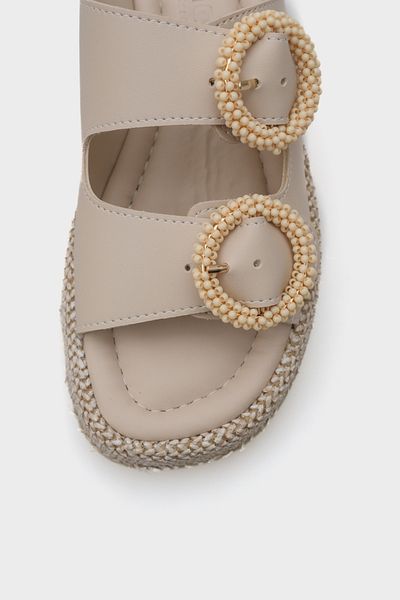 Capone Outfitters Marla Double Buckle Wedge Heeled Comfort Women's Slippers
