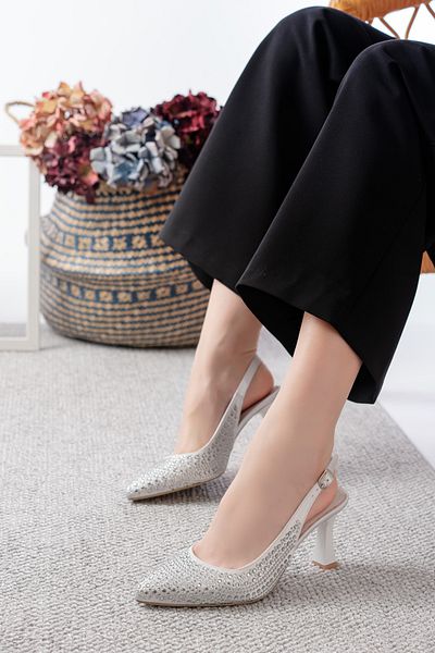 Egepass Pointed Toe Structure Thin Heel Evening Dress, Women's Shoes Suitable for Daily Use