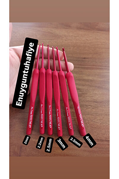 Enuyguntuhafiye Yumuşak Saplı Kırmızı Tığ Seti ( 6 Lı Set )