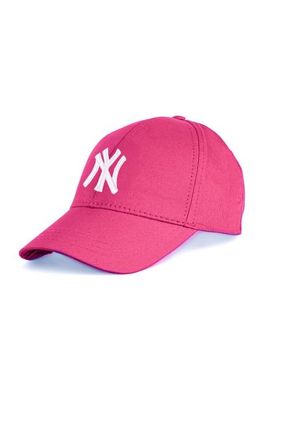 Eke Tekstil Unisex Fuchsia Color White Logo Baseball Ny Embroidered Hat