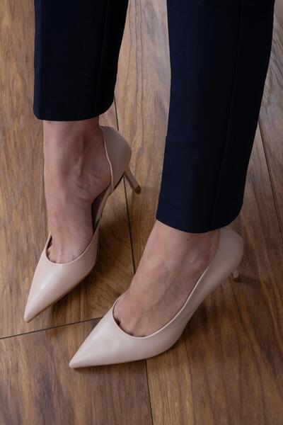 sovrana Kısa Topuklu Ayakkabı Ten