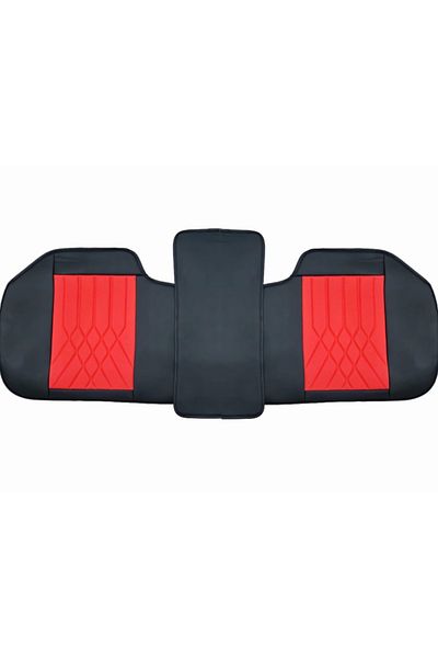 Umbrella Set huse scaune auto universale, piele ecologica negru cu rosu, Luxury, fata-spate