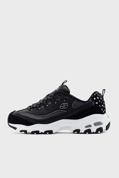 SKECHERS D'Lites Deri Logolu Süet Detaylı Kalın Taban Sneaker Ayakkabı AYAKKABI 150235 BKW