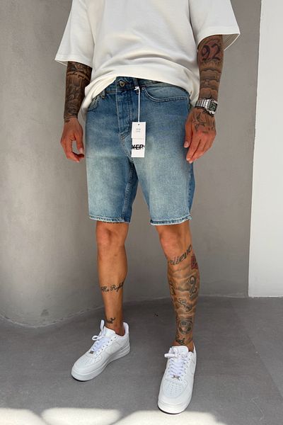 MADZEYMODA Modré džínové pánské džínové šortky Mz524