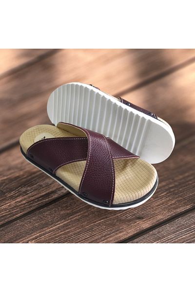 VİVA SHOES Orthopedic Genuine Leather Women's Slippers