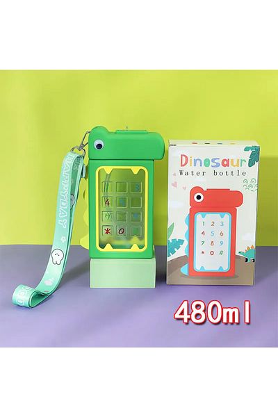ACTIVEHOME -Dinosaur 480ml Leakproof Juice Drinking Cup Travel School Kids Water Bottle
