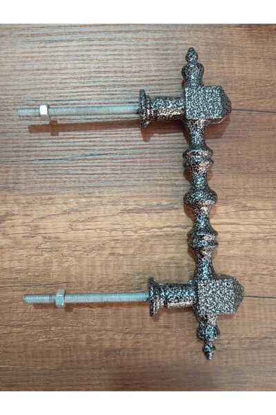 TRENDESK Demir Döküm Ferforje GRİ L Kapı Kolu aynalı 19 cm 1101 CN