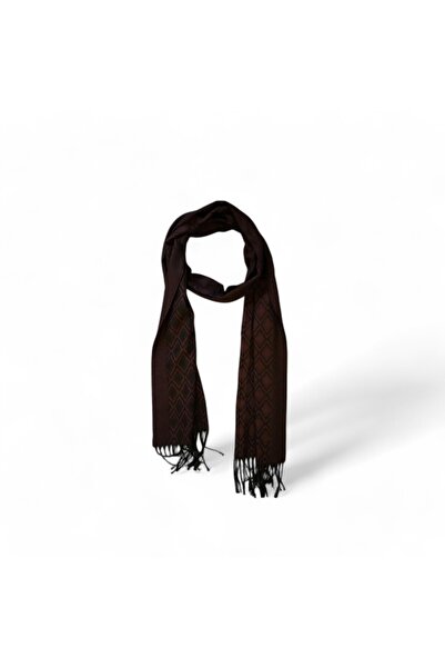 Hedea Burgundy Rhombus Pattern Kaşkol