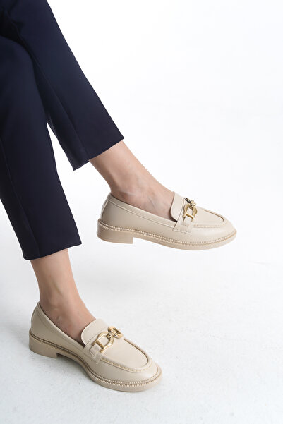 saramary Women's Black Loafer Moccasin Gold Large Buckle Comfortable and Stylish Casual Shoes Masculine Casual Shoes