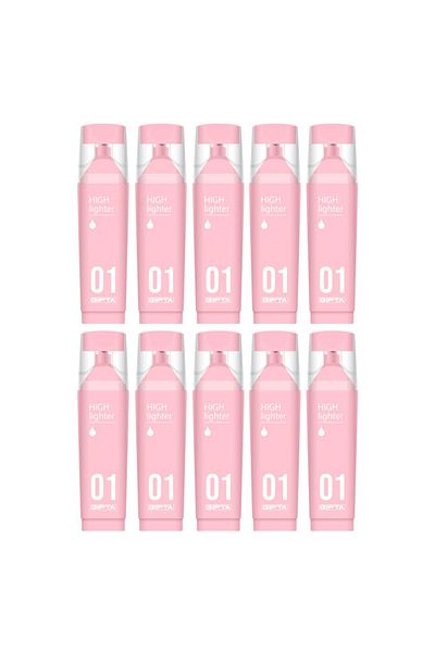 Gıpta Macaron Cut Tip Pastel Pink Highlighter 10 Pieces