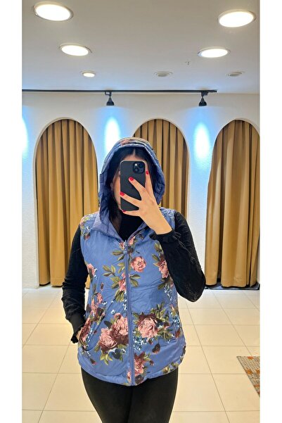 SUNAYBUTİK MAVİ ÇİFT TARAFLI KAZ TÜYÜ YELEK-Mavi - 3XL