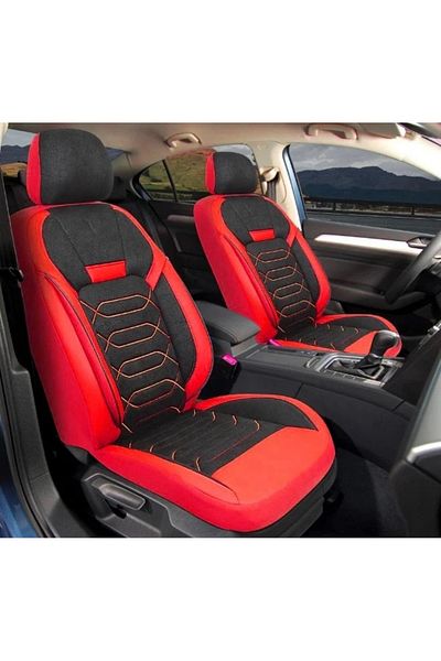Umbrella Set huse scaune auto universale, fata-spate, piele ecologica cu textil, negru cu gri, ANATOLIA Desig