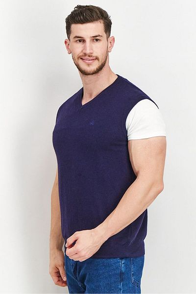 Harmont & Blaine Men V-neck Knit Sweatshirt, Navy