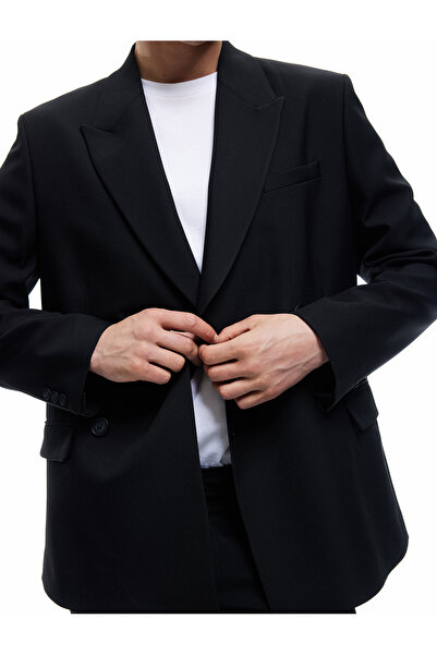 Koton Μακρυμάνικο μπλέιζερ με γιακά χελιδονοουρά με τσέπες με κουμπιά