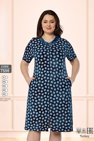 ROMEO LİFE Women's Large Size Viscose Lycra Fabric Zippered Dress 7556