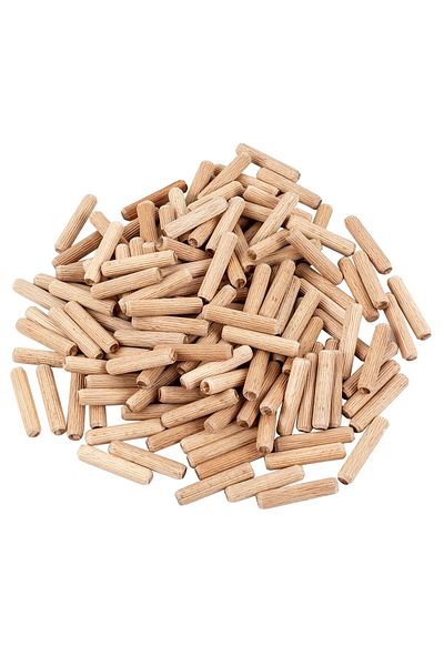 Generic Fluted Wood Kiln Dowel Pin, 1/4" x 1-1/4"- 200 Pieces, Professional Carpenter, DIY, Craft Project, D