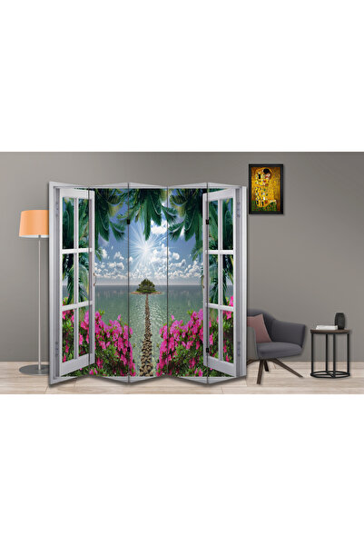 dbsanat Manzara Temalı Özel Tasarım Paravan Room Divider 180 x 200 cm