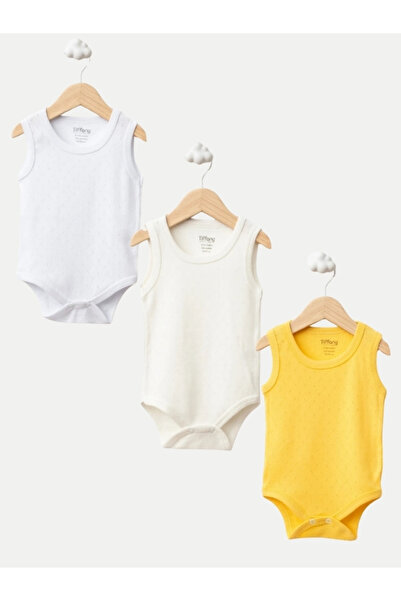 Tiffany Athlete Body 100% Cotton Snap Fastener Basic Set of 3 Bodysuit Mixed ...