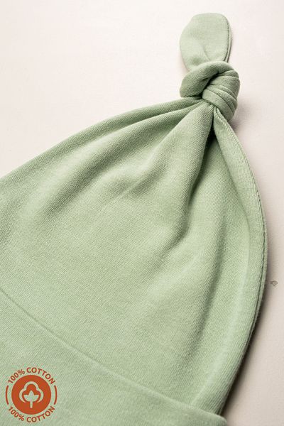 Miniel Unisex Baby Crest Detailed Laced Combed Organic Cotton Newborn Baby Beanie