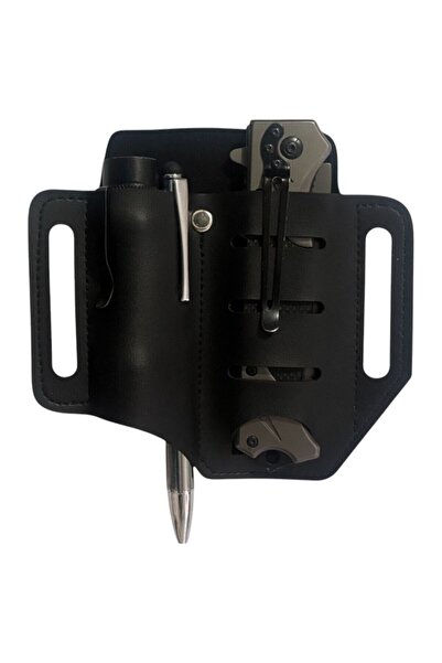 Fivy Çakı Ve El Feneri Kılıfı, Edc Kılıf, Kemer Için Çakı Kılıfı Siyah