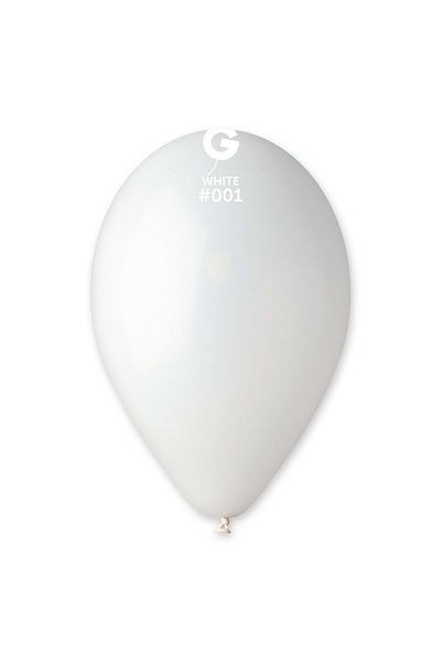 Gemar Balloon Single Color 10" 100Pcs White