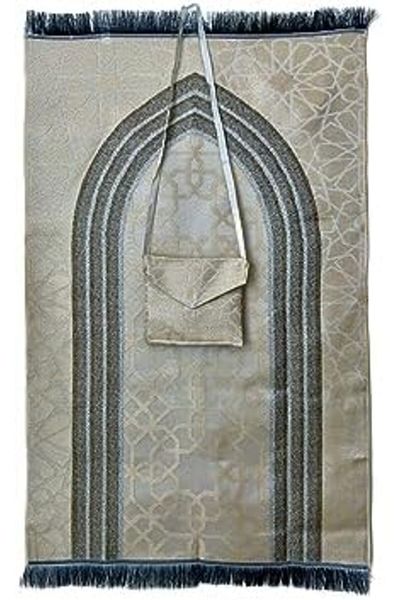 Generic Mini Pocket Portable Travel Prayer With Bag And Strip Islamic Mat Muslim Foldable Sajadah 3 Colors (