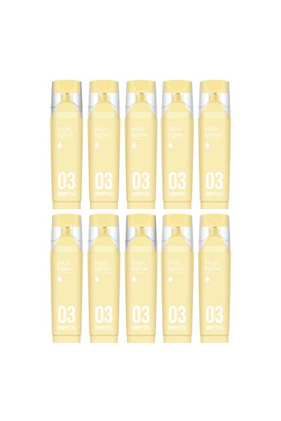Gıpta Macaron Cut Tip Pastel Yellow Highlighter 10 Pieces