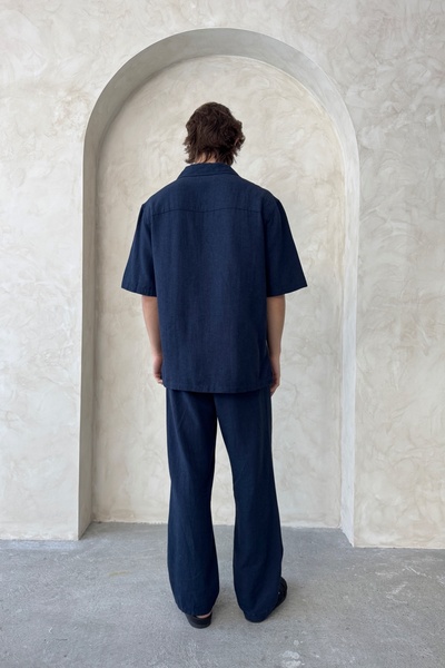 HYMAN Men's Oversize Linen Shirt Pants Set