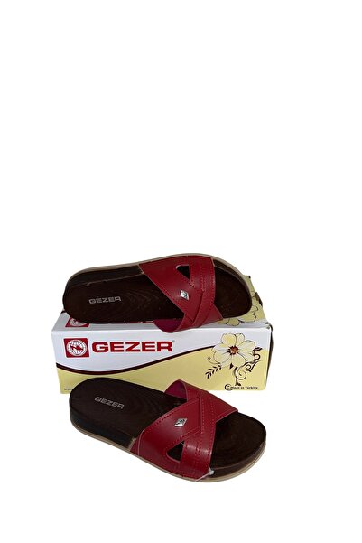GEZER kırmızı çapraz mantar taban terlik