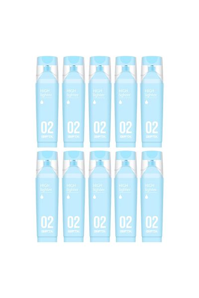 Gıpta Macaron Cut Tip Pastel Blue Highlighter 10 Pieces