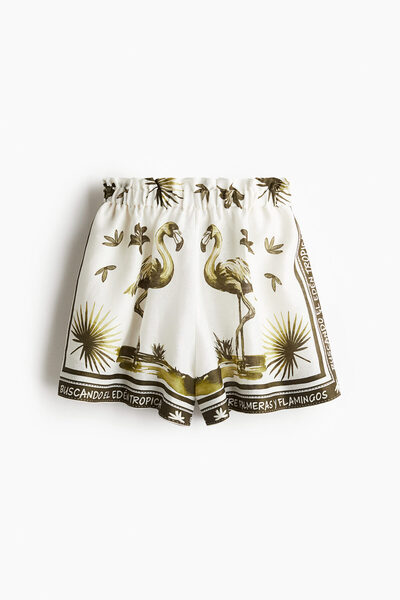 H&M Kese Kağıdı Belli Keten Şort