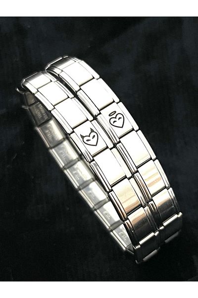 Vamoria Fabulous Bilateral Italian Charm Steel Couple Bracelet