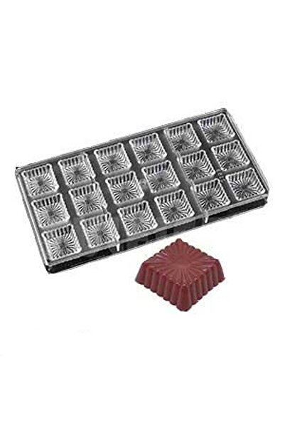 Siliko World Polikarbon Çikolata Kalıbı Kare Motifli