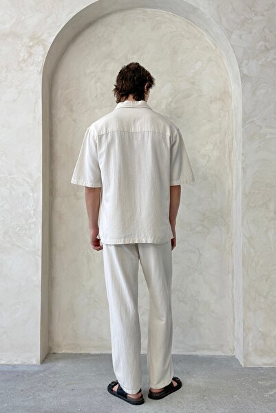 HYMAN Men's Oversize Linen Shirt Pants Set