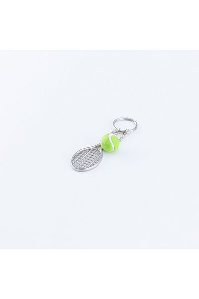 Bimotif Breloc metalic pentru racheta si minge de tenis Verde Neon