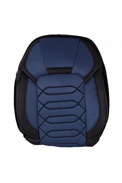 Umbrella Set huse scaune auto universale, fata-spate, piele ecologica cu textil, negru cu albastru, ANATOLIA