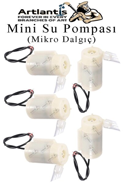 Artlantis Mini Su Pompası 5 Adet Mikro Dalgıç Pompa Solonoid Su Pompası DC 3-...