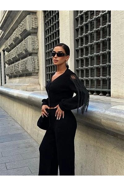 nedo7 Tassel Detailed Cardigan Trousers Knitwear Suit 9967