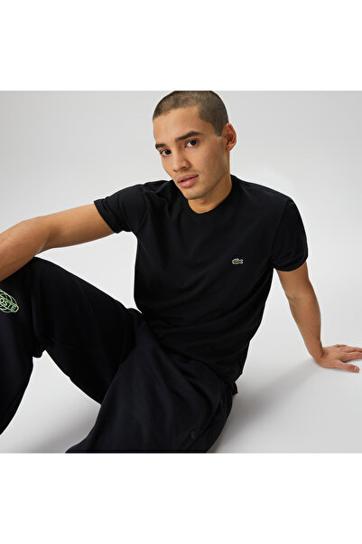 Lacoste Erkek Slim Fit Bisiklet Yaka Siyah T-Shirt