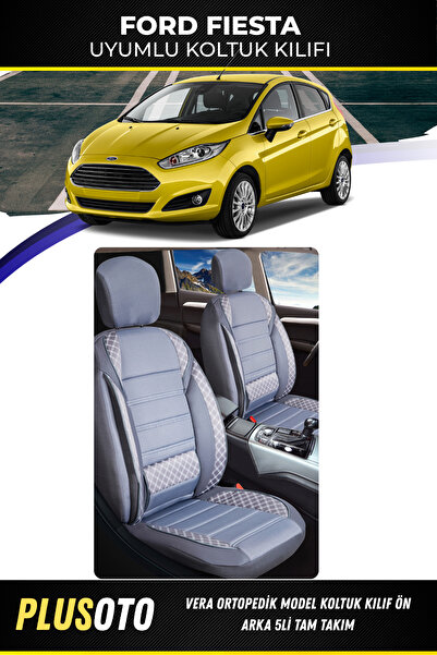 PlusOto مجموعة أغطية مقاعد السيارة المدخنة المتوافقة مع سلسلة فيرا من فورد فو...