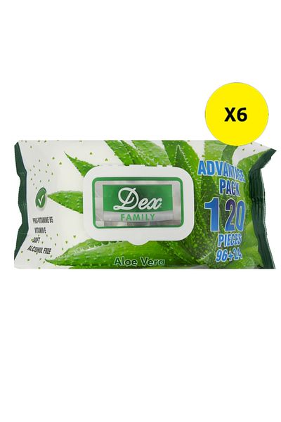 Dex X6-DEX SERVETELE UMEDE 120BUC ALOE VERA