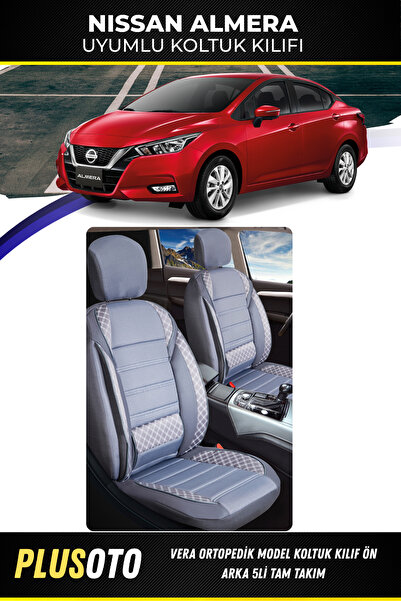 PlusOto مجموعة غطاء مقعد السيارة المدخن المتوافقة مع سلسلة Vera من Nissan Alm...