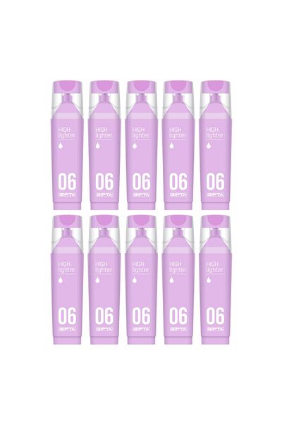 Gıpta Macaron Cut Tip Pastel Purple Highlighter 10 Pieces