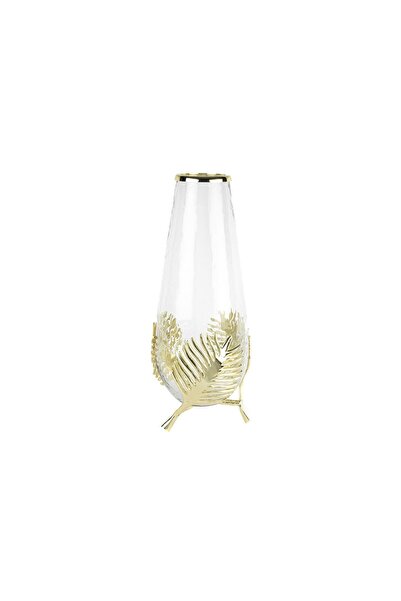 Mikasa Moor Gold Metal Leaf Glass Vase 17X42Cm