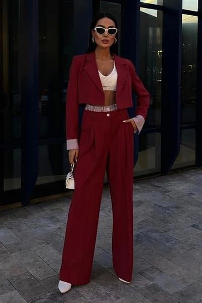 nedo7 Garni Detailed Crop Jacket Suit 10075