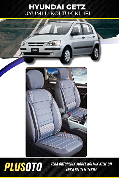 PlusOto Hyundai Getz Compatible Vera Series Smoked Car Seat Cover Set of 5 M-369