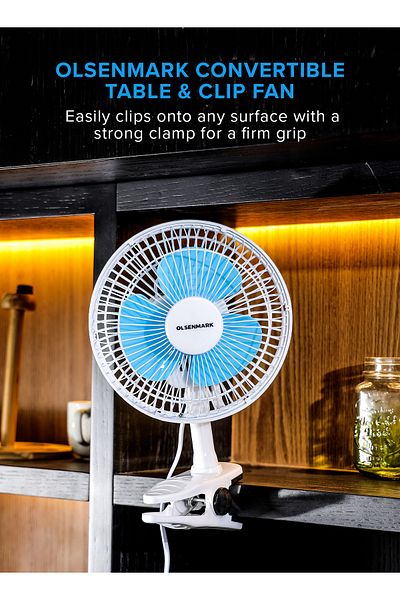 Olsenmark Convertible Table And Clip Fan, 2 Speed, 3 Blades, Mini Fan With High Speed Motor, 2 Year Warranty