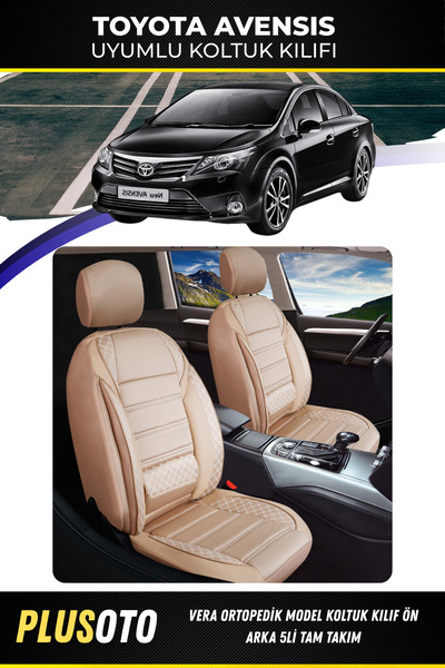 PlusOto مجموعة أغطية مقاعد السيارة المتوافقة مع سلسلة Vera من Toyota Avensis ...