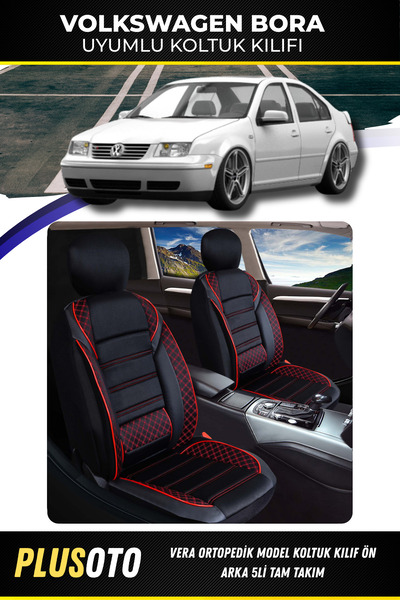PlusOto مجموعة أغطية مقاعد السيارة المتوافقة مع سلسلة فيرا من فولكس فاجن بورا...