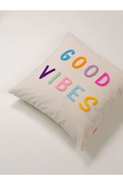 Galia Tasarım Κάλυμμα μαξιλαριού Good Vibes Motto Punch - Πολύχρωμο